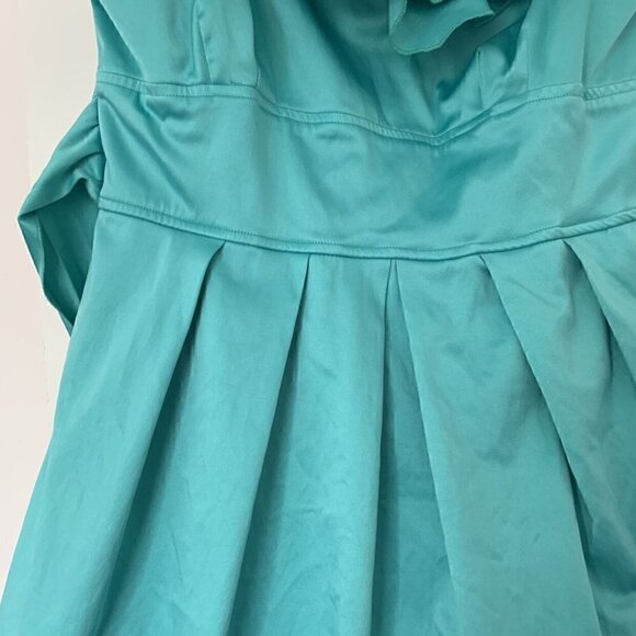Charlotte Russe Women Juniors One Shoulder Rosette Aqua Dress, Size 7/8 juniors - Picture 5 of 12